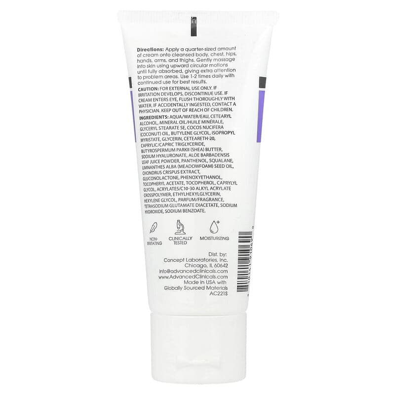 Advanced Clinicals, Acide hyaluronique, Hydratant instantané pour la peau, 59 ml