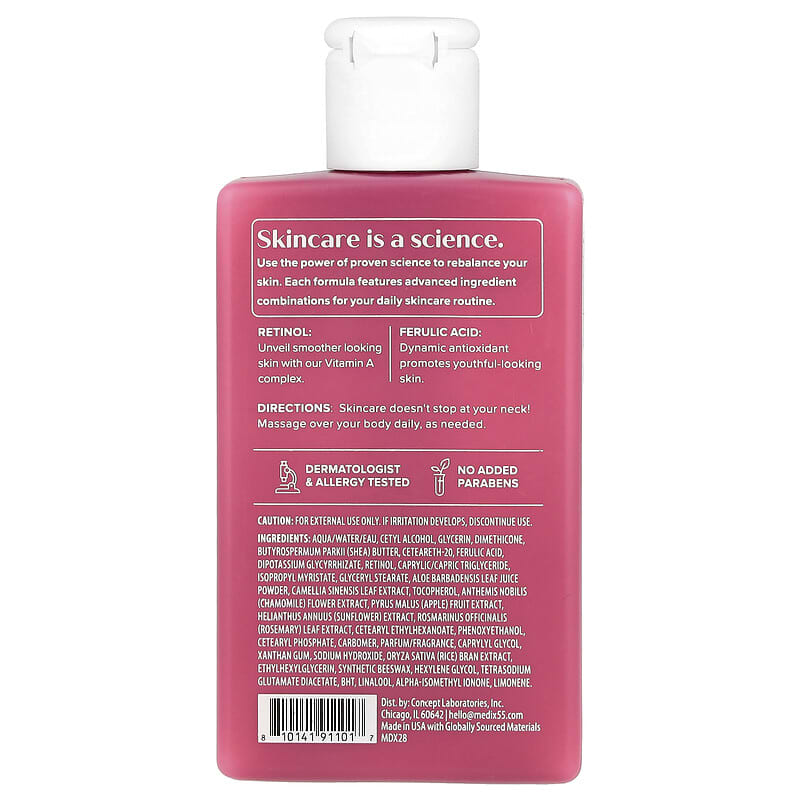Medix 5.5, Crème pour le corps, Anti-âge, Rétinol et acide férulique, 89 ml