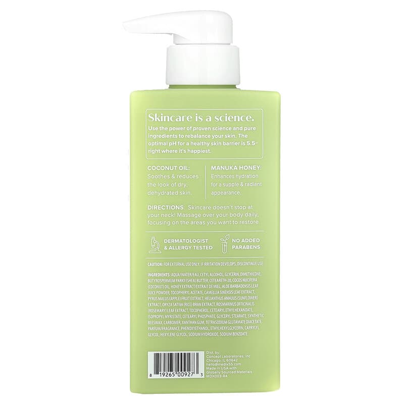 Medix 5.5, Crème de soin pour le corps, Huile de coco et miel de manuka, 444 ml