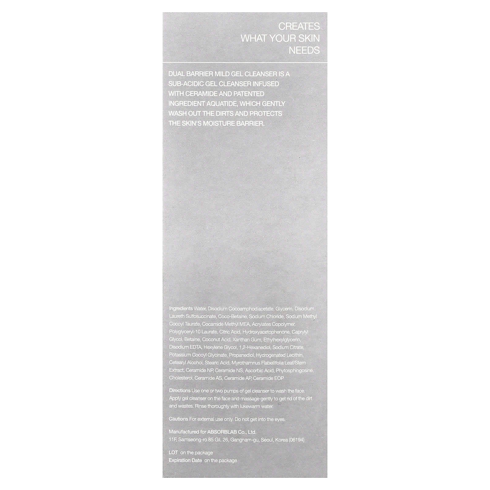 Celimax, Gel nettoyant doux à double barrière, Pour peaux sensibles/sèches, 200 ml