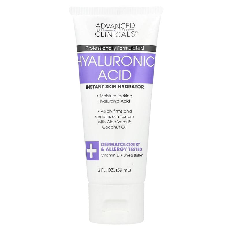 Advanced Clinicals, Acide hyaluronique, Hydratant instantané pour la peau, 59 ml