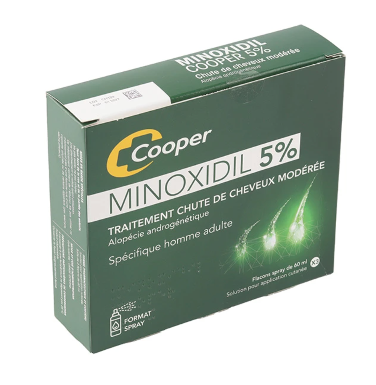 Minoxidil 5% Cooper solution alopécie + 1 Dermaroller