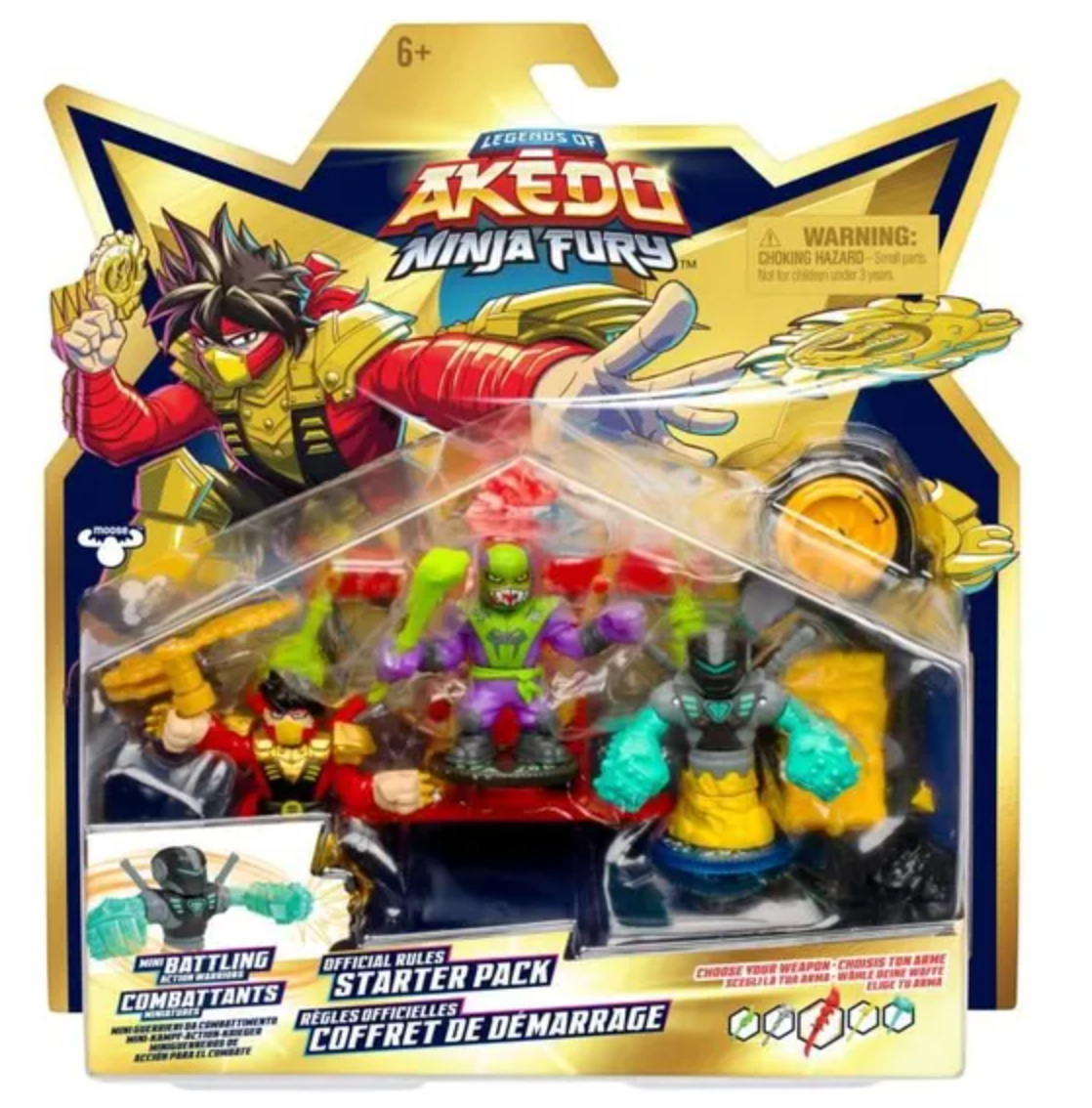 Starter Pack Ninja Fury AKEDO - MOOSE TOYS - Coffret de démarrage avec figurine et accessoires