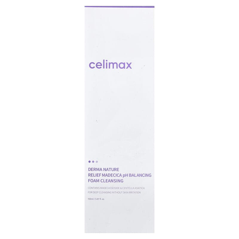 Celimax, Derma Nature Relief Madecica Mousse nettoyante équilibrante au pH, 150 ml