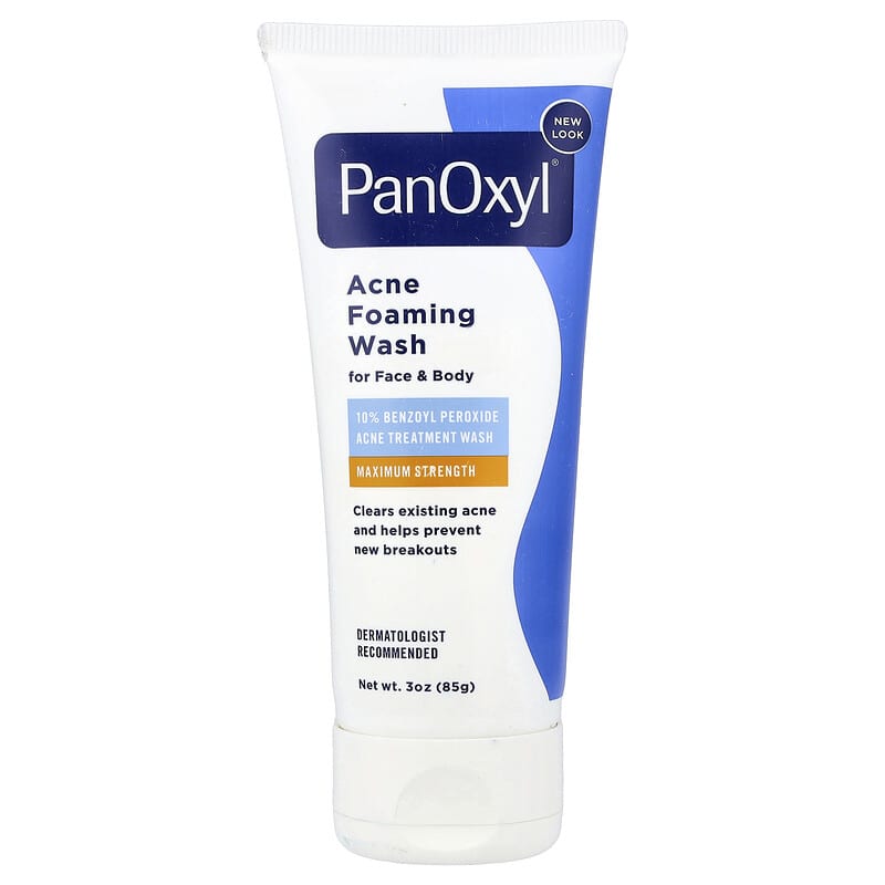 PanOxyl, Nettoyant moussant contre l'acné pour le visage et le corps, Efficacité maximale, 85 g