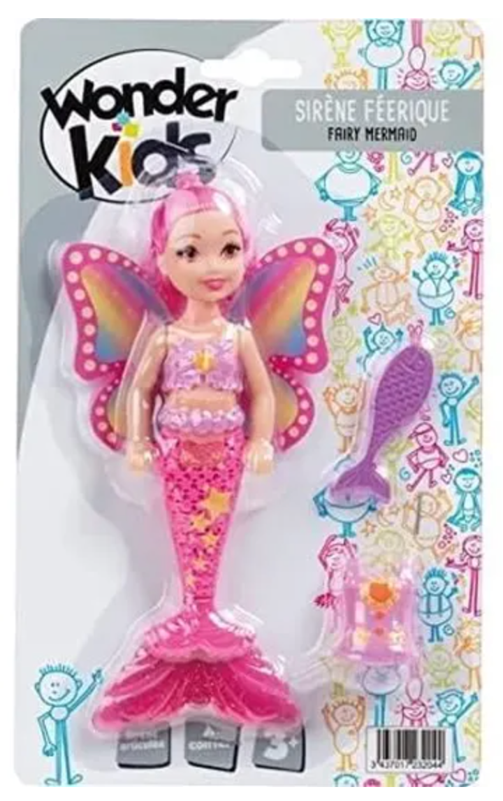 Poupée Sirène Papillon 16cm - Wonderkids - Avec Accessoires