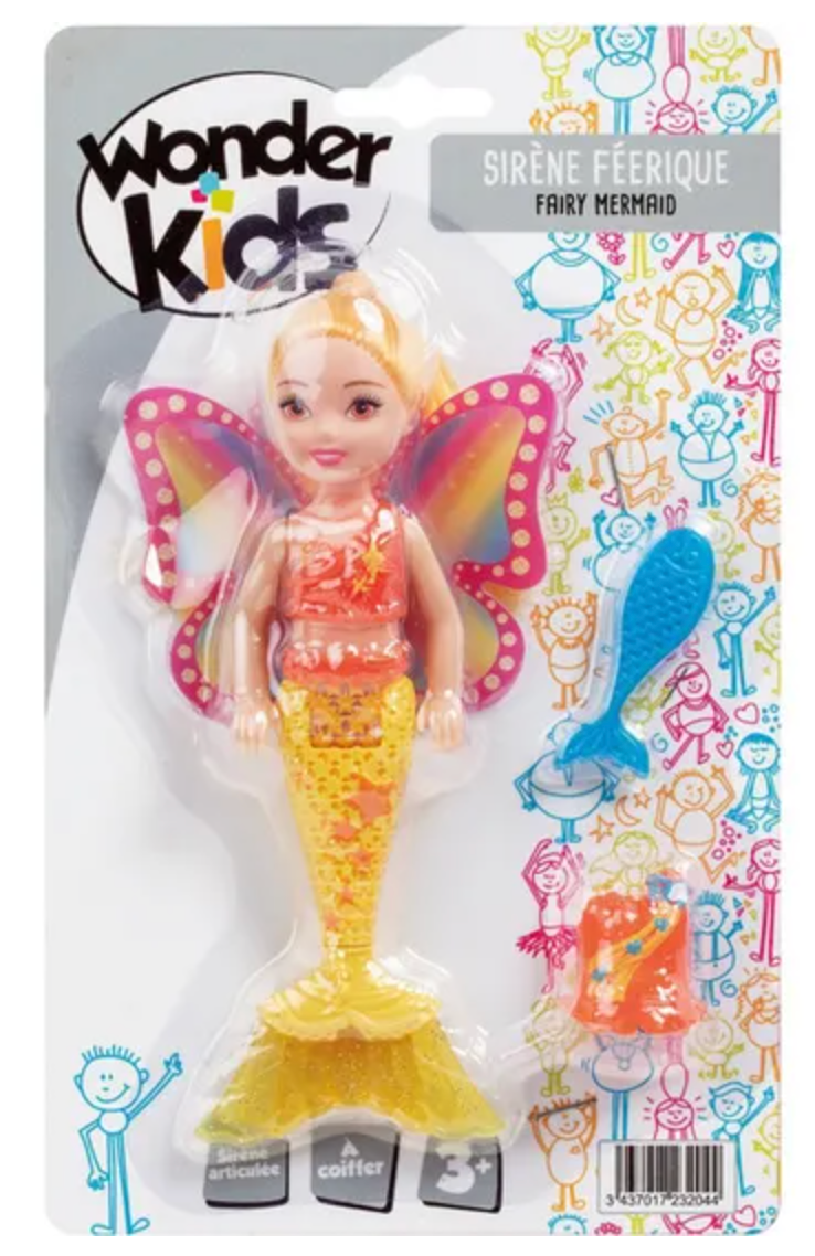 Poupée Sirène Papillon 16cm - Wonderkids - Avec Accessoires